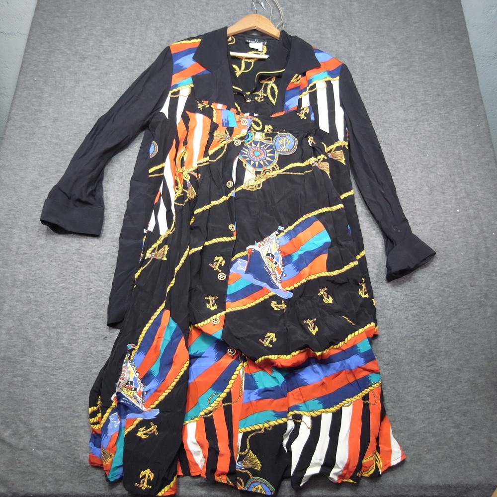 Vintage Carole Little Women Sz 8 Dress Suit Nautical 5 pc 80s Jacket Skirt USA
